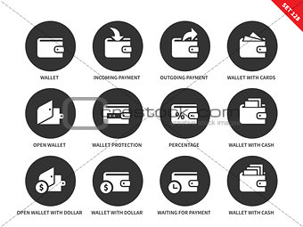 Wallet icons on white background