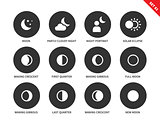 Moon icons on white background