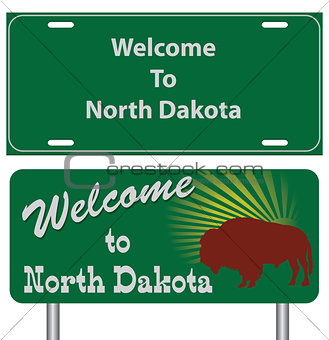 Road signs for North Dakota