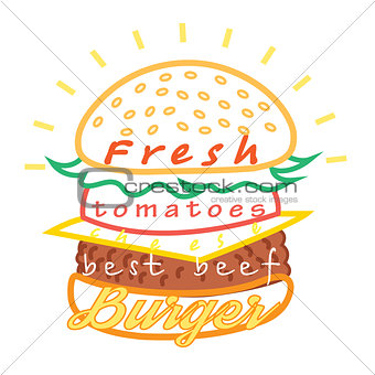Tasty burger food menu