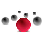Red and black 3d balls on white for infographic design