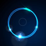 Glow blue neon vector ring shiny background