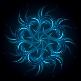 Blue glow wavy vector pattern shape