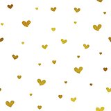 Gold glitter background with hearts