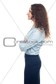 business woman profile isolated