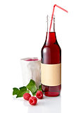 Bottle of raspberry juice