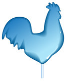 Blue glass rooster