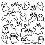 Scary ghosts design, Halloween characters  icons set