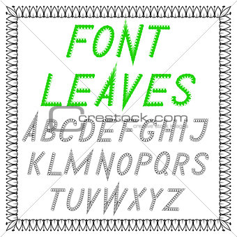 English font from vector leaves