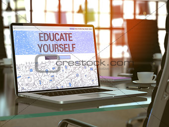 Educate Yourself - Concept on Laptop Screen.