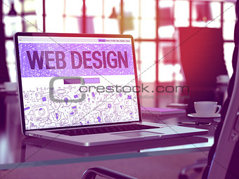 Web Design Concept on Laptop Screen.