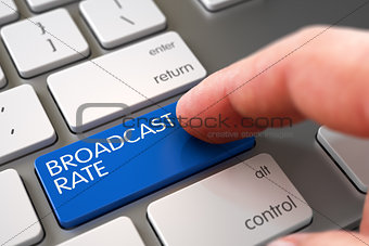 Hand Finger Press Broadcast Rate Button.