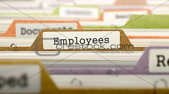 Employees Concept on Folder Register.