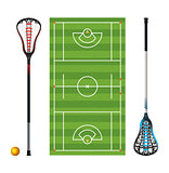 Lacrosse Field and Sticks and Balls