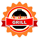 Vintage grill label design.