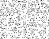 Funny frogs pattern, sketch for your design
