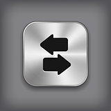 Synchronization icon - vector metal app button
