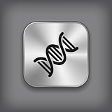DNA icon - vector metal app button