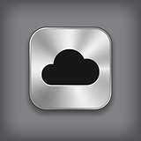 Cloud icon - vector metal app button