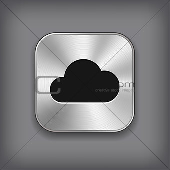 Cloud icon - vector metal app button
