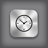 Clock icon - vector metal app button