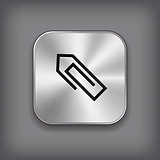 Paper clip icon - vector metal app button