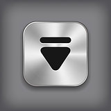 Down arrow icon - vector metal app button