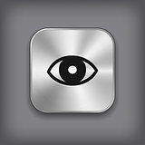 Eye icon - vector metal app button
