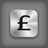 Pound icon - vector metal app button