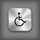 Disabled icon - vector metal app button