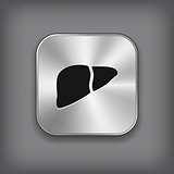 Liver icon - vector metal app button