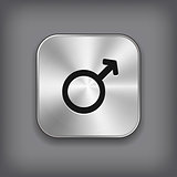 Male icon - vector metal app button