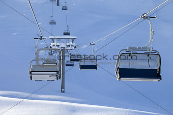 Ski-lift at early morning