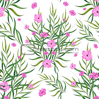 Seamless Pattern with Exotic Tropical Flower