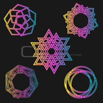 magic background celtic knot shape signs - vector
