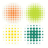 Set of colorful logos halftone Circles Logo, vector illustration