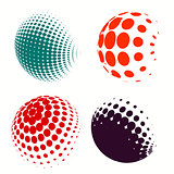 Set of colorful logos halftone Circles Logo, vector illustration