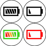 Set of battery icon - vector, flat design. Eps 10