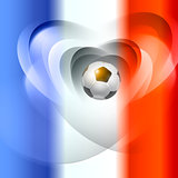 Football background with france flag colors.