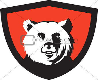 California Grizzly Bear Head Smiling Crest Retro