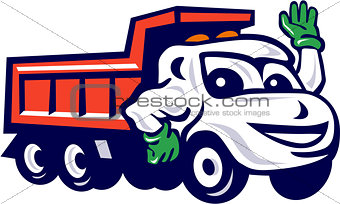 Dump Truck Waving Cartoon