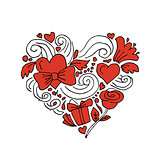 Love, valentine heart, sketch for your design