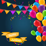 Festa Junina Holiday Background. Traditional Brazil June Festiva