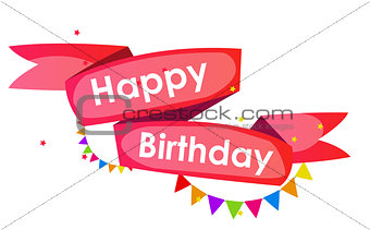 Happy Birthday Card Template Vector Illustration