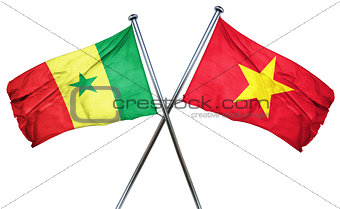 Senegal flag with Vietnam flag, 3D rendering