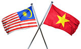 Malaysia flag with Vietnam flag, 3D rendering