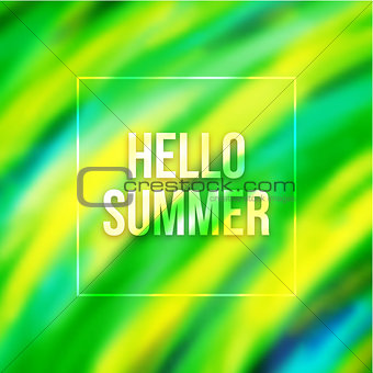 Hello summer blurred background with Brazil colors