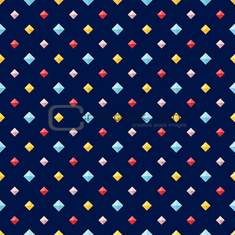 Seamless pattern with colorful flat diamonds