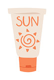 Sunscreen cream vector illustration.
