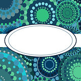 Patterned frame background invitation circular ornament blue